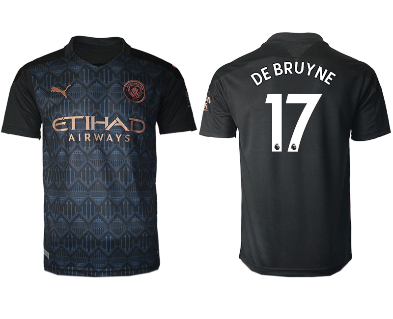 Men 2020-2021 club Manchester City away aaa version #17 black Soccer Jerseys